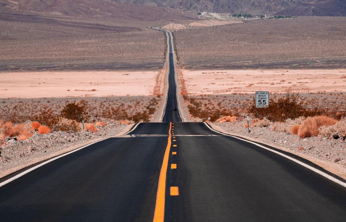 Desert Road Wall Art, Empty Highway Landscape Photo, Canvas Metal Acrylic or Poster Print — product image 6
