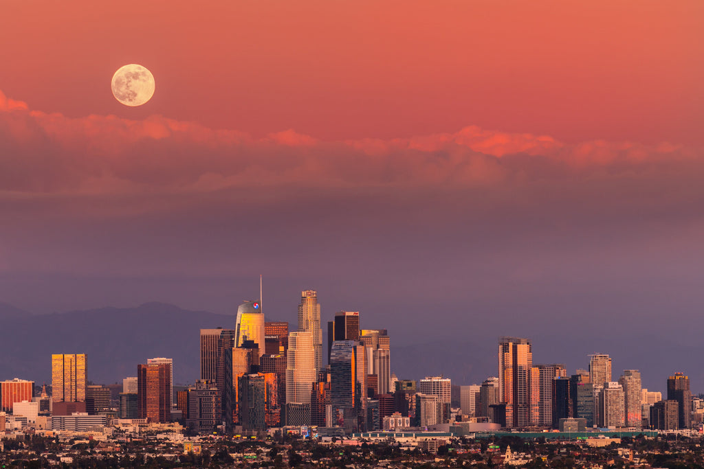 Downtown Los Angeles Sunset Wall Art, City Skyline Photography, Canvas Metal Acrylic or Poster — product image 6