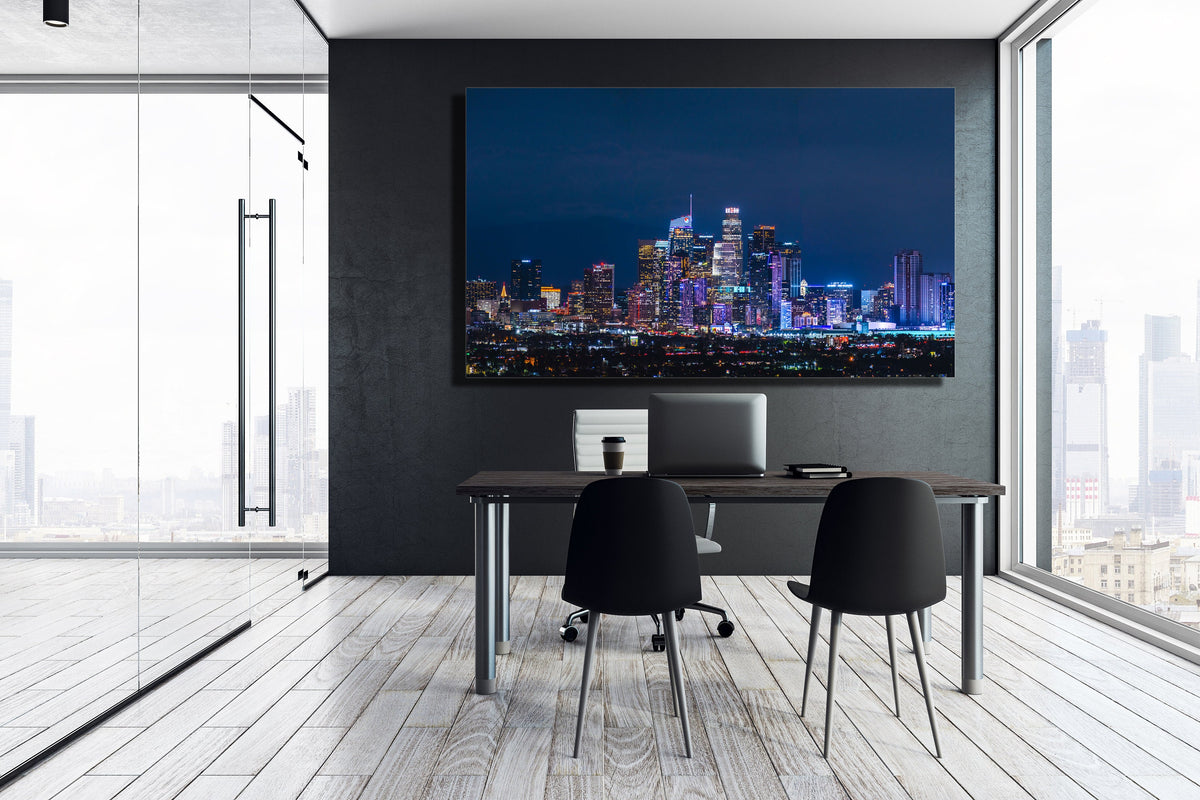 Downtown Los Angeles Skyline Panorama Wall Art, LA Night Cityscape Canvas Metal Acrylic or Paper Print — product image 4