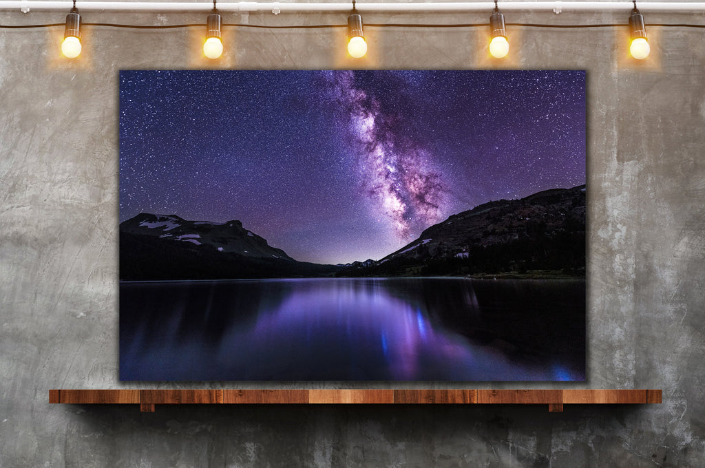 Milky Way Mountain Wall Art, Night Sky Photography, Canvas Metal Acrylic or Poster — product image 5