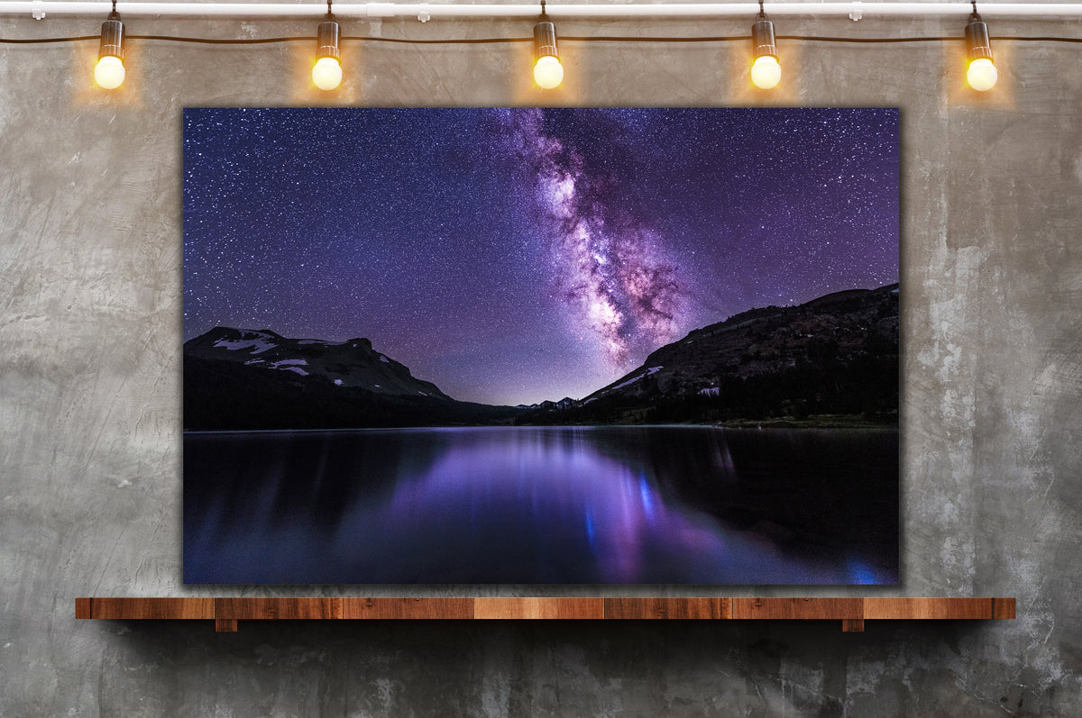 Milky Way Mountain Wall Art, Night Sky Photography, Canvas Metal Acrylic or Poster — product image 5