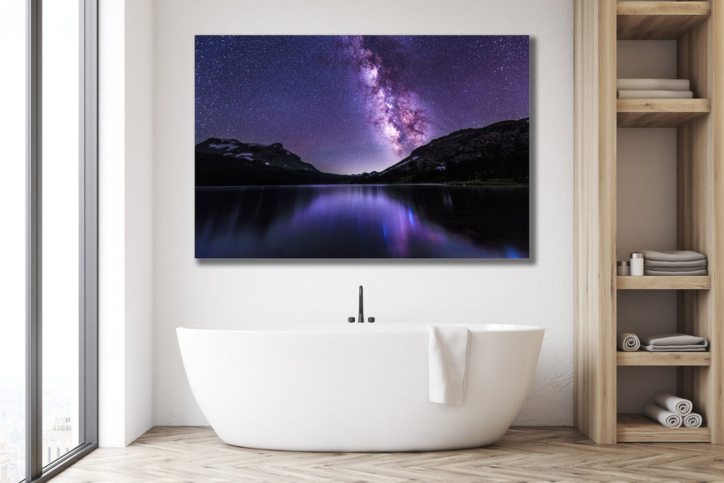 Milky Way Mountain Wall Art, Night Sky Photography, Canvas Metal Acrylic or Poster — product image 2