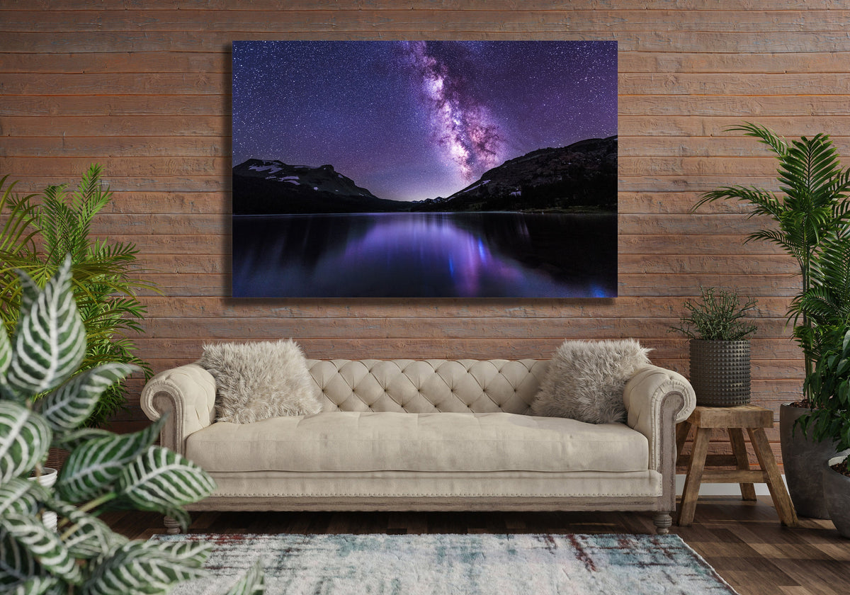 Milky Way Mountain Wall Art, Night Sky Photography, Canvas Metal Acrylic or Poster — product image 3