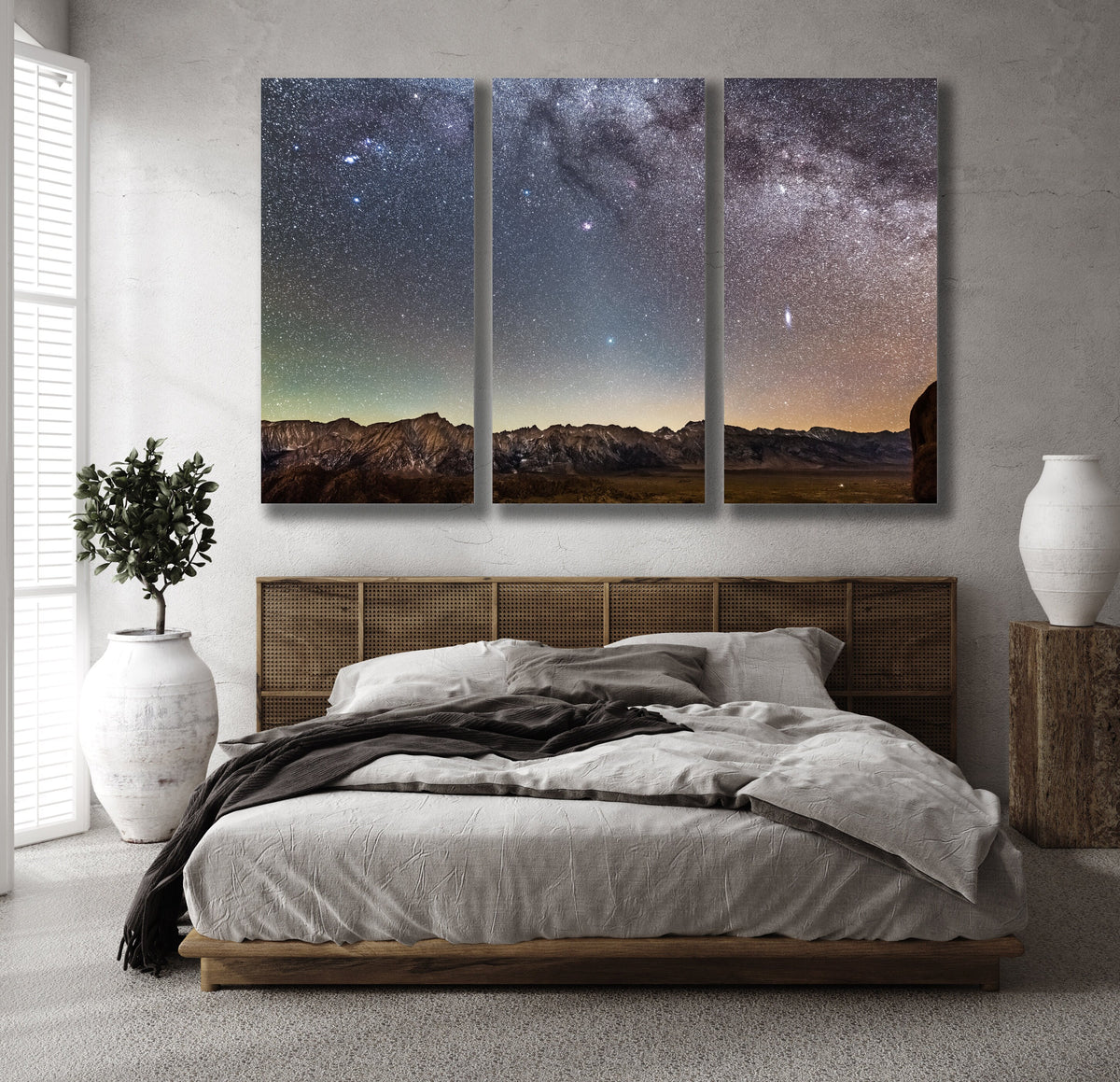 Milky Way Triptych Canvas Print, Starry Night Astrophotography Wall Art — product image 4