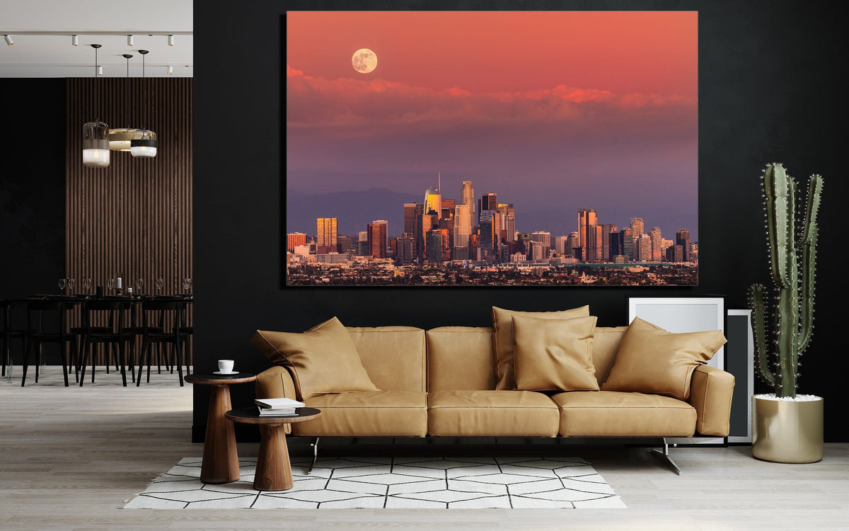 Downtown Los Angeles Sunset Wall Art, City Skyline Photography, Canvas Metal Acrylic or Poster — product image 4