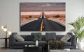 Desert Road Wall Art, Empty Highway Landscape Photo, Canvas Metal Acrylic or Poster Print — printed photography wall art