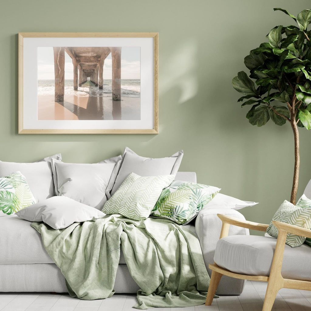 Framed Manhattan Beach Pier Print – Boho Coastal Wall Art — product image 7