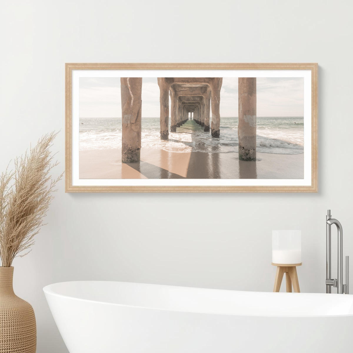 Framed Manhattan Beach Pier Print – Boho Coastal Wall Art — product image 6