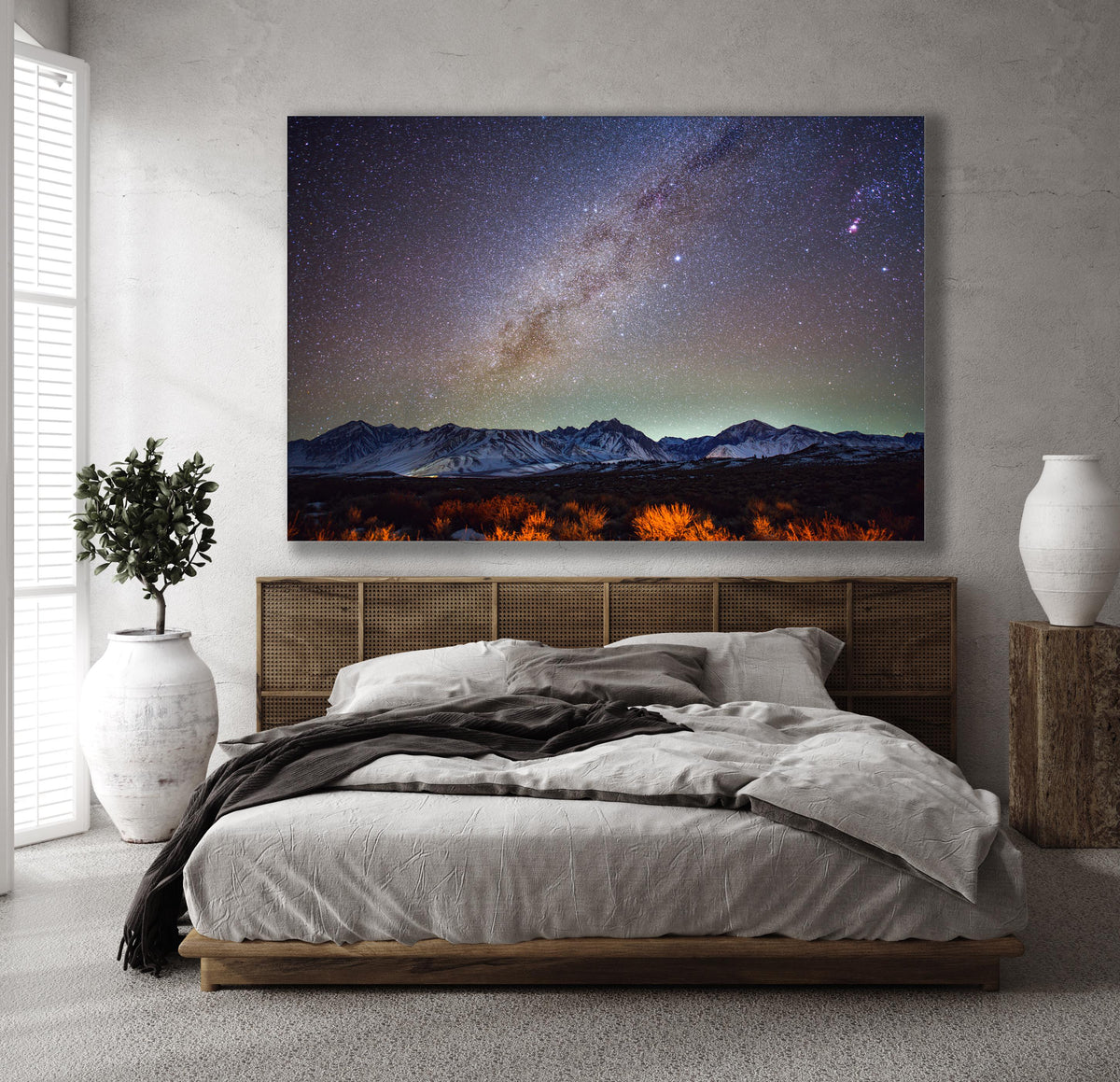 Milky Way Snowy Mountain Wall Art, Cosmic Night Sky, Canvas Metal Acrylic or Poster — product image 6