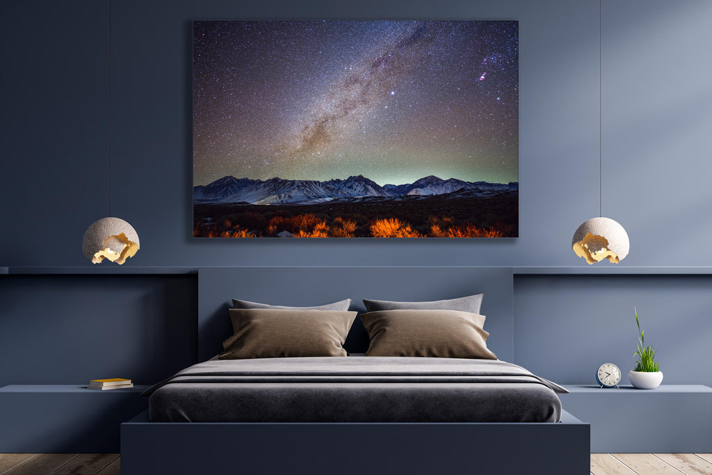 Milky Way Snowy Mountain Wall Art, Cosmic Night Sky, Canvas Metal Acrylic or Poster — product image 5