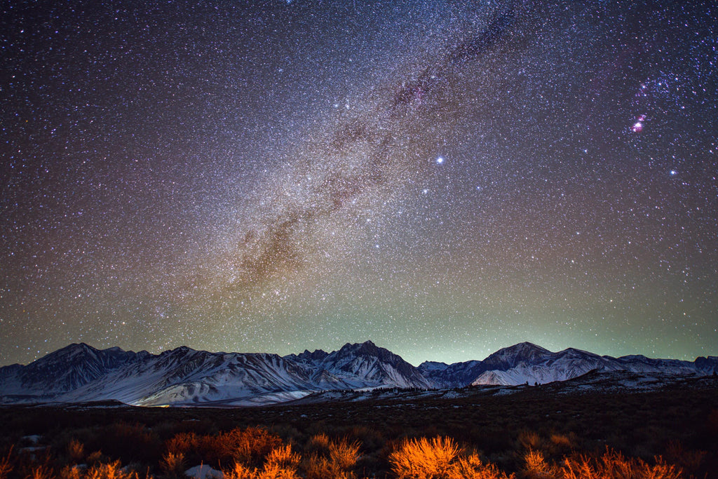 Milky Way Snowy Mountain Wall Art, Cosmic Night Sky, Canvas Metal Acrylic or Poster — product image 2