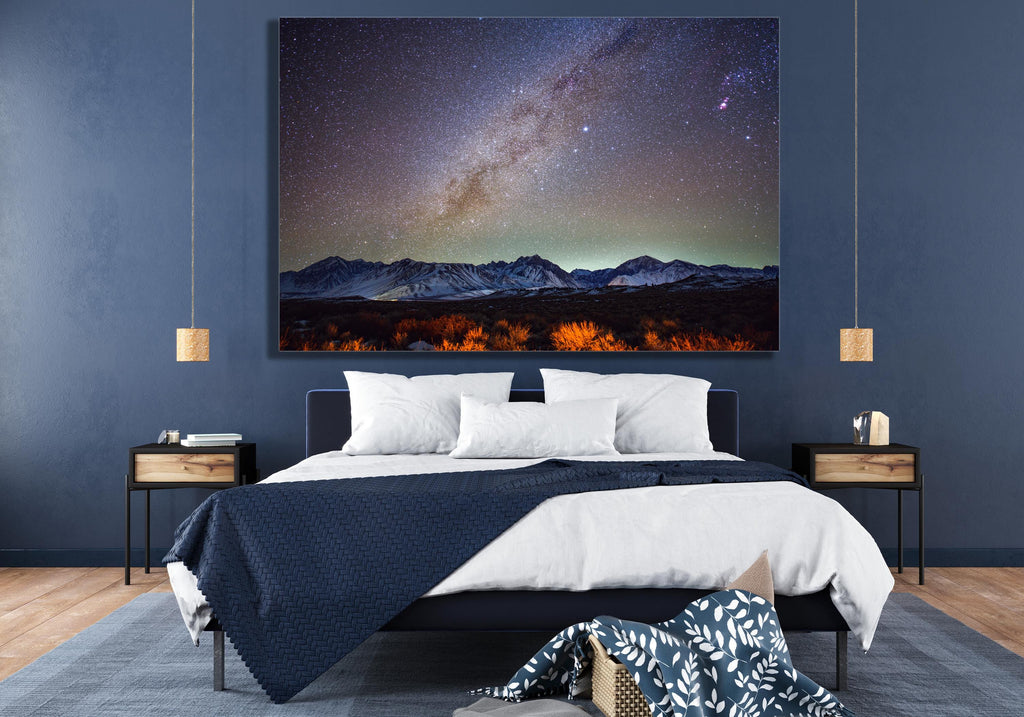 Milky Way Snowy Mountain Wall Art, Cosmic Night Sky, Canvas Metal Acrylic or Poster — product image 8