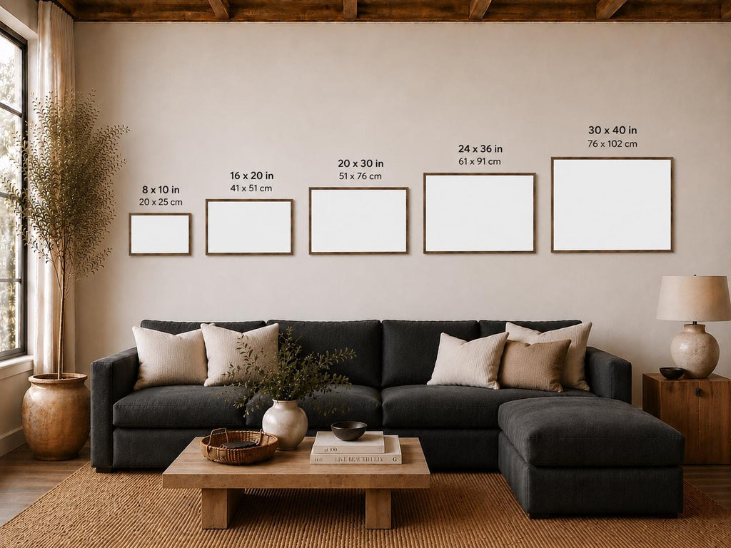 Black and White Beach Canvas Wall Art, Framed Ocean Photography, Single or Triptych — product image 8