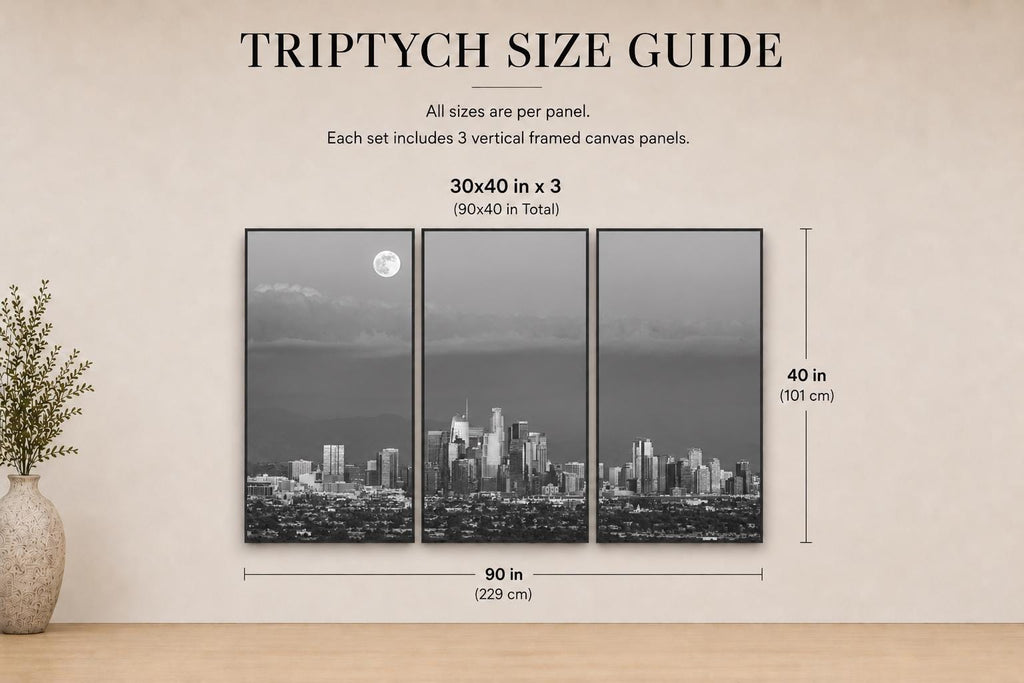 Black and White Los Angeles Skyline Canvas Art | Downtown LA Cityscape Photography Print — product image 8
