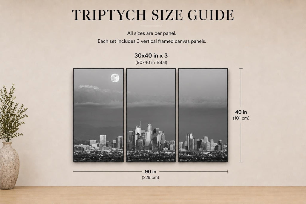 Black and White Los Angeles Skyline Canvas Art | Downtown LA Cityscape Photography Print — product image 7
