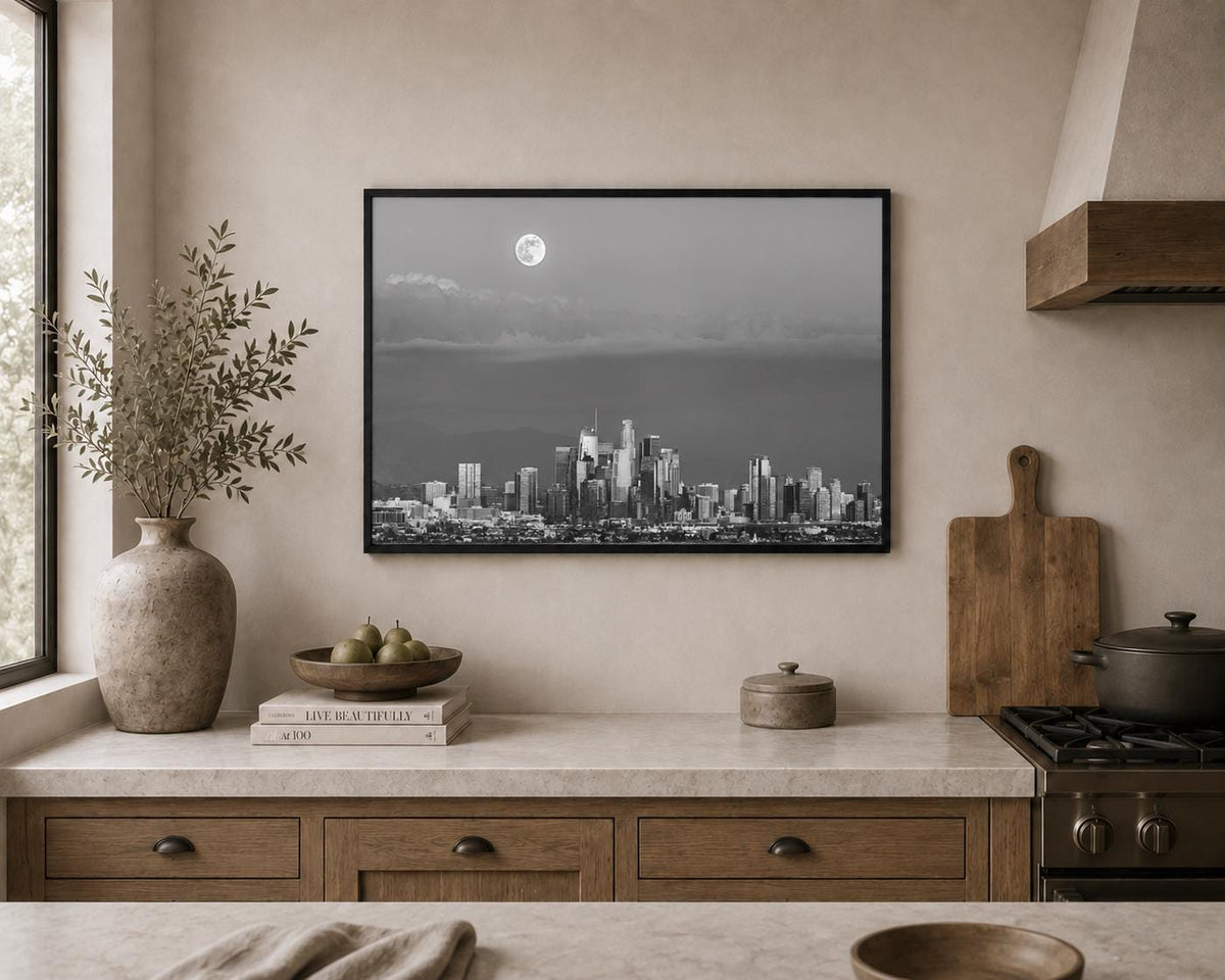 Black and White Los Angeles Skyline Canvas Art | Downtown LA Cityscape Photography Print — product image 9