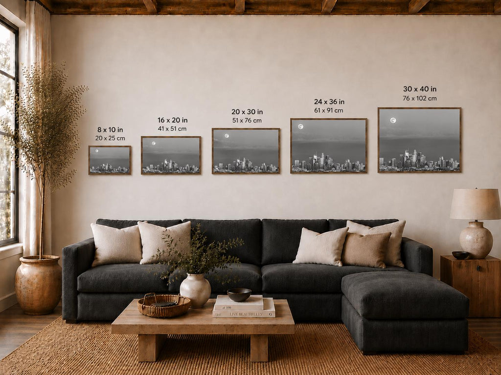 Black and White Los Angeles Skyline Canvas Art | Downtown LA Cityscape Photography Print — product image 4