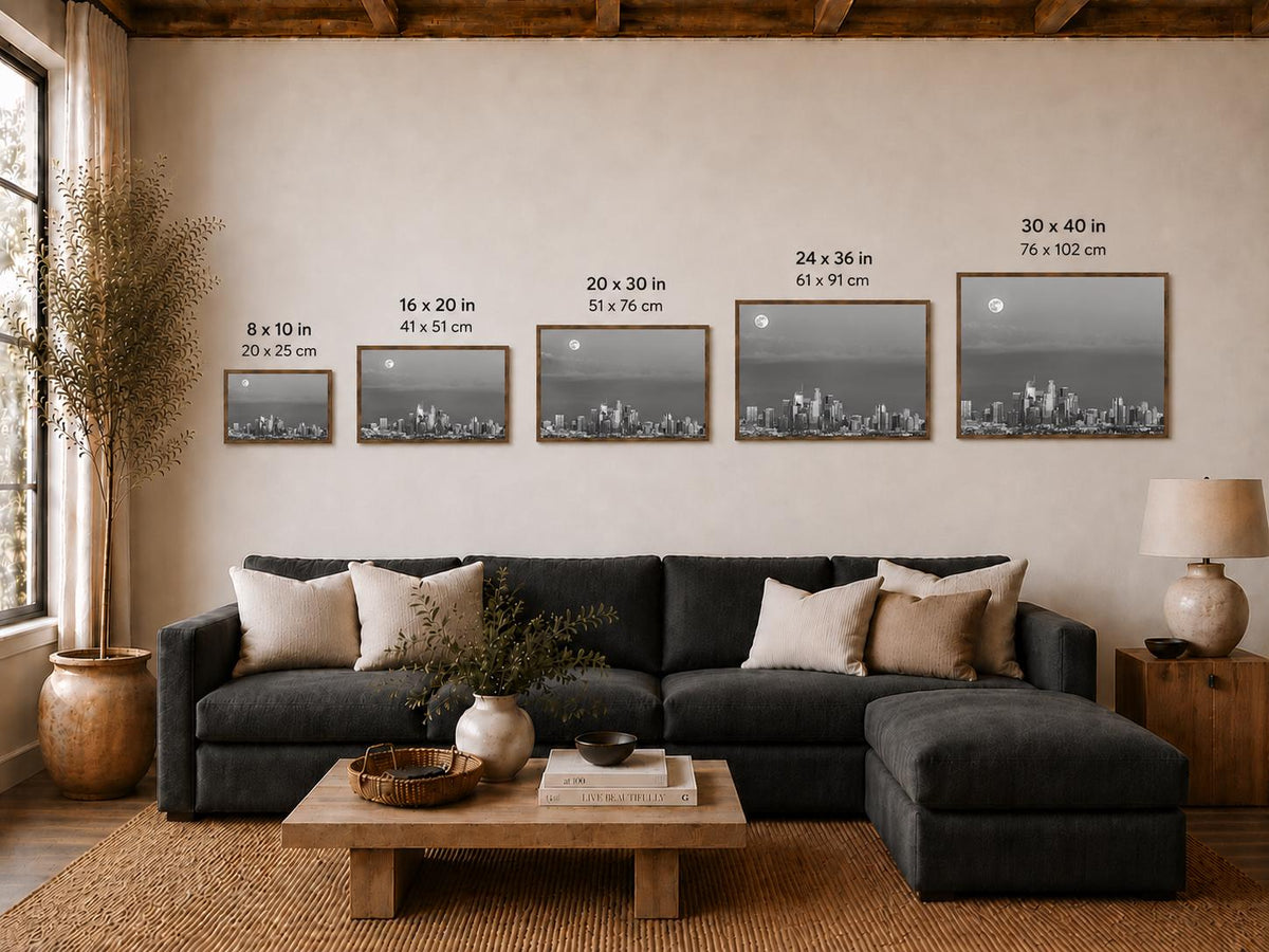 Black and White Los Angeles Skyline Canvas Art | Downtown LA Cityscape Photography Print — product image 4