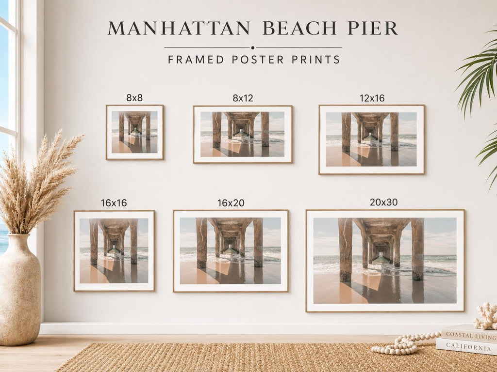 Framed Manhattan Beach Pier Print – Boho Coastal Wall Art — product image 4