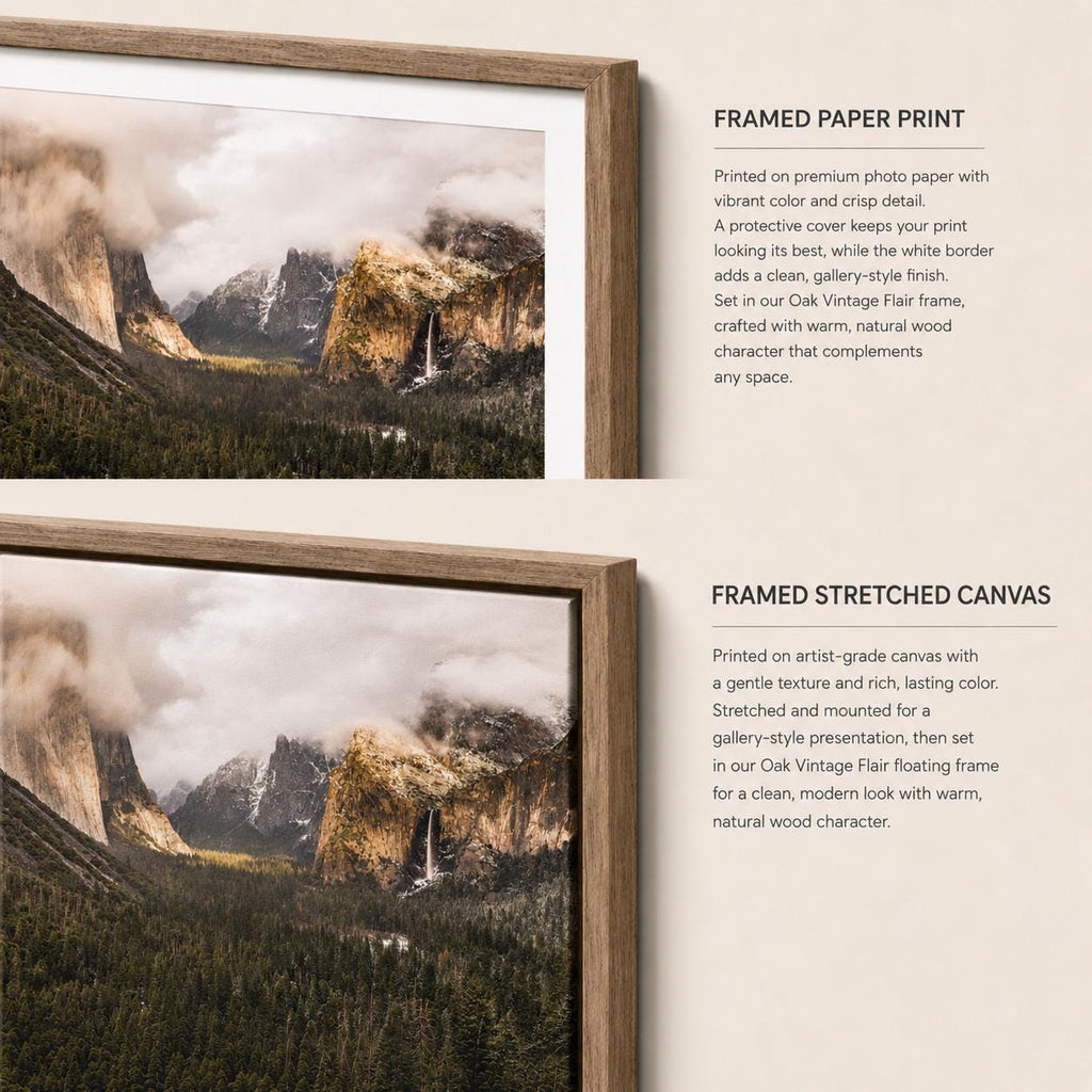 Yosemite Tunnel View Landscape Photography Print, Misty Mountains Wall Art — product image 4