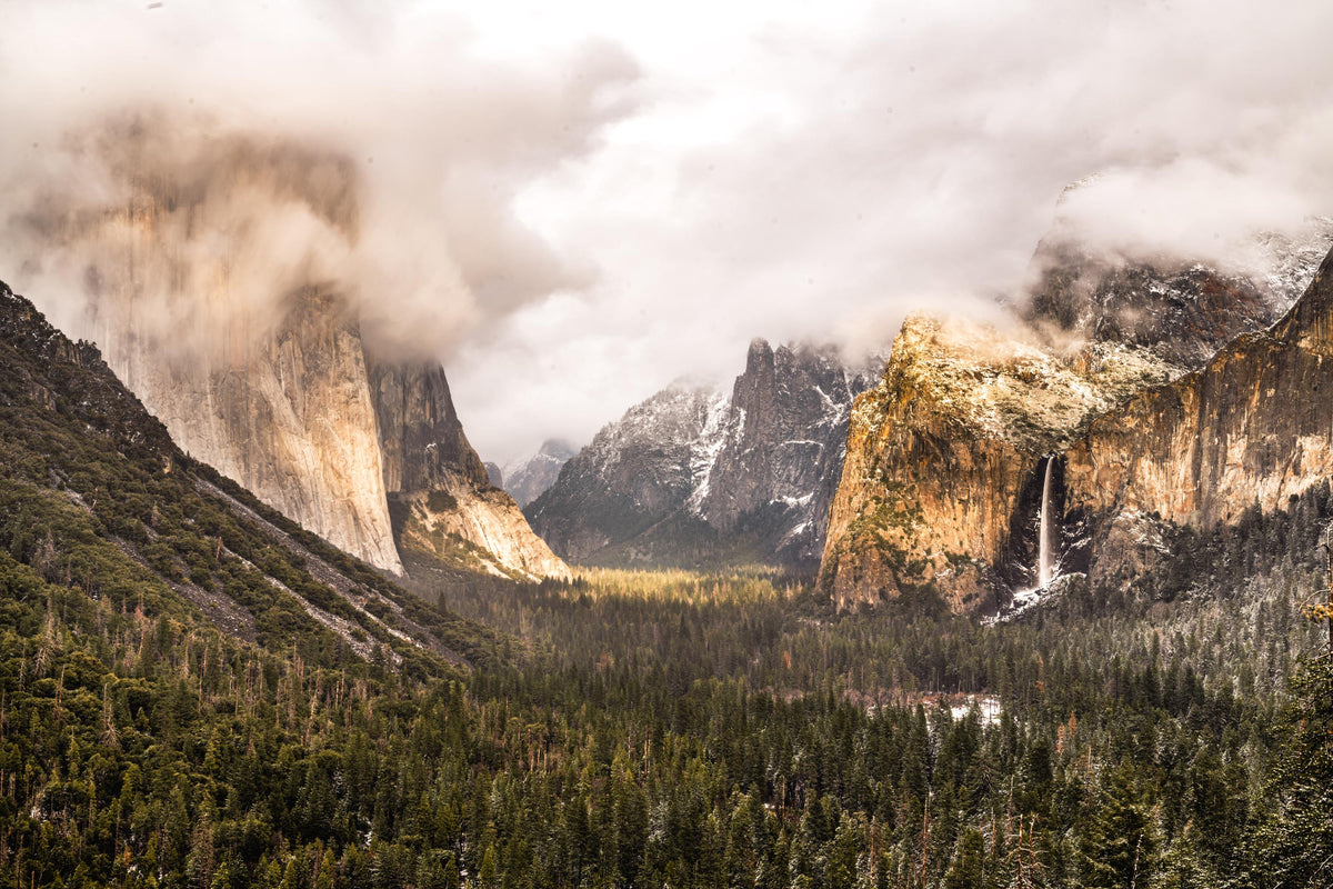 Yosemite Tunnel View Landscape Photography Print, Misty Mountains Wall Art — product image 7