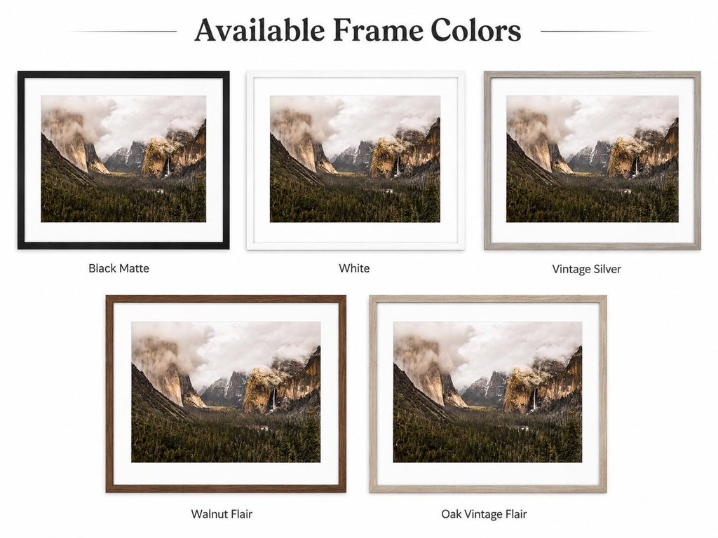 Yosemite Tunnel View Landscape Photography Print, Misty Mountains Wall Art — product image 10
