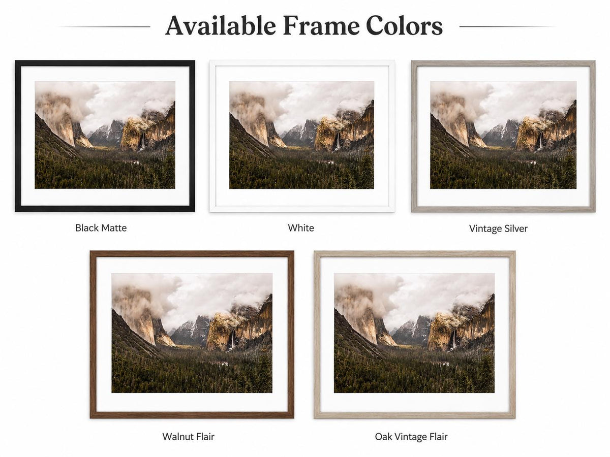Yosemite Tunnel View Landscape Photography Print, Misty Mountains Wall Art — product image 10