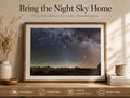 Milky Way Wall Art: Starry Night Mountain Astrophotography, Canvas or Paper Print — printed photography wall art