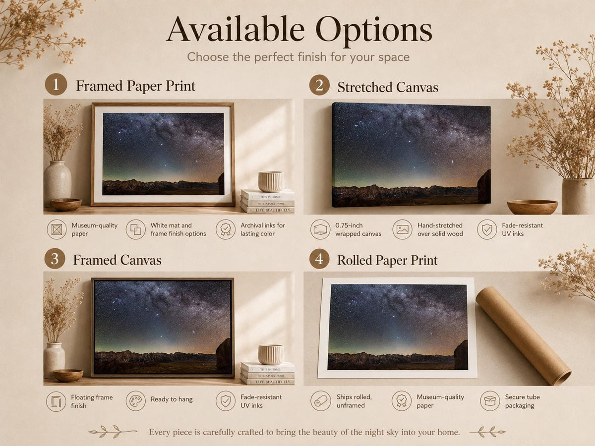 Milky Way Wall Art: Starry Night Mountain Astrophotography, Canvas or Paper Print — product image 5