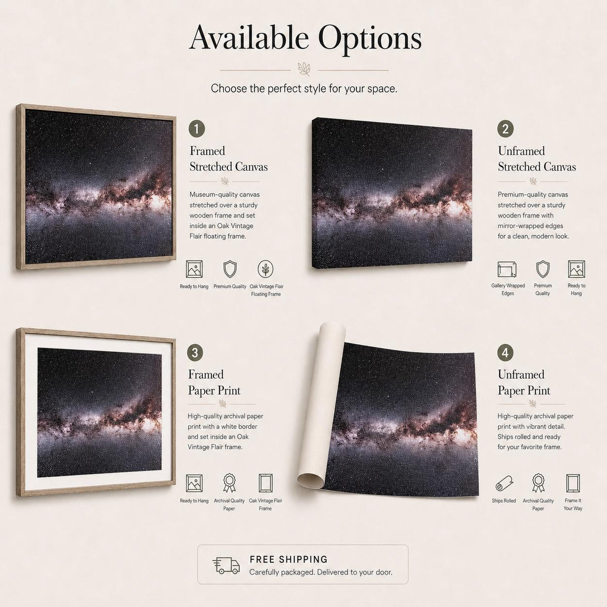 Milky Way Wall Art, Night Sky Astrophotography Print, Canvas & Framed Print — product image 4