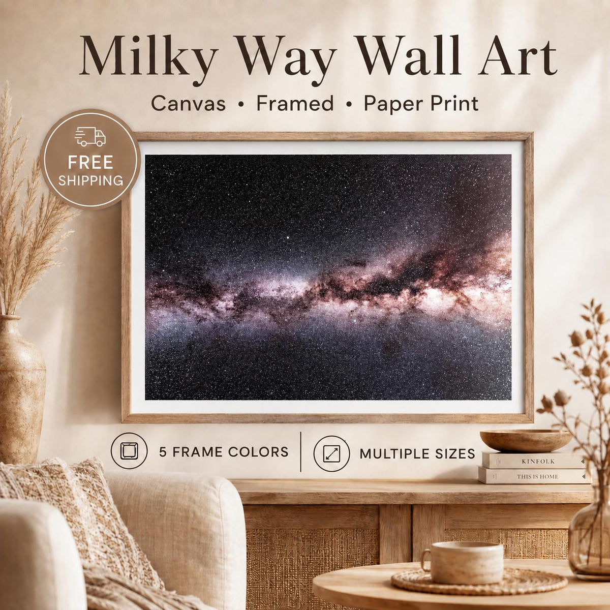 Milky Way Wall Art, Night Sky Astrophotography Print, Canvas & Framed Print — product image 2