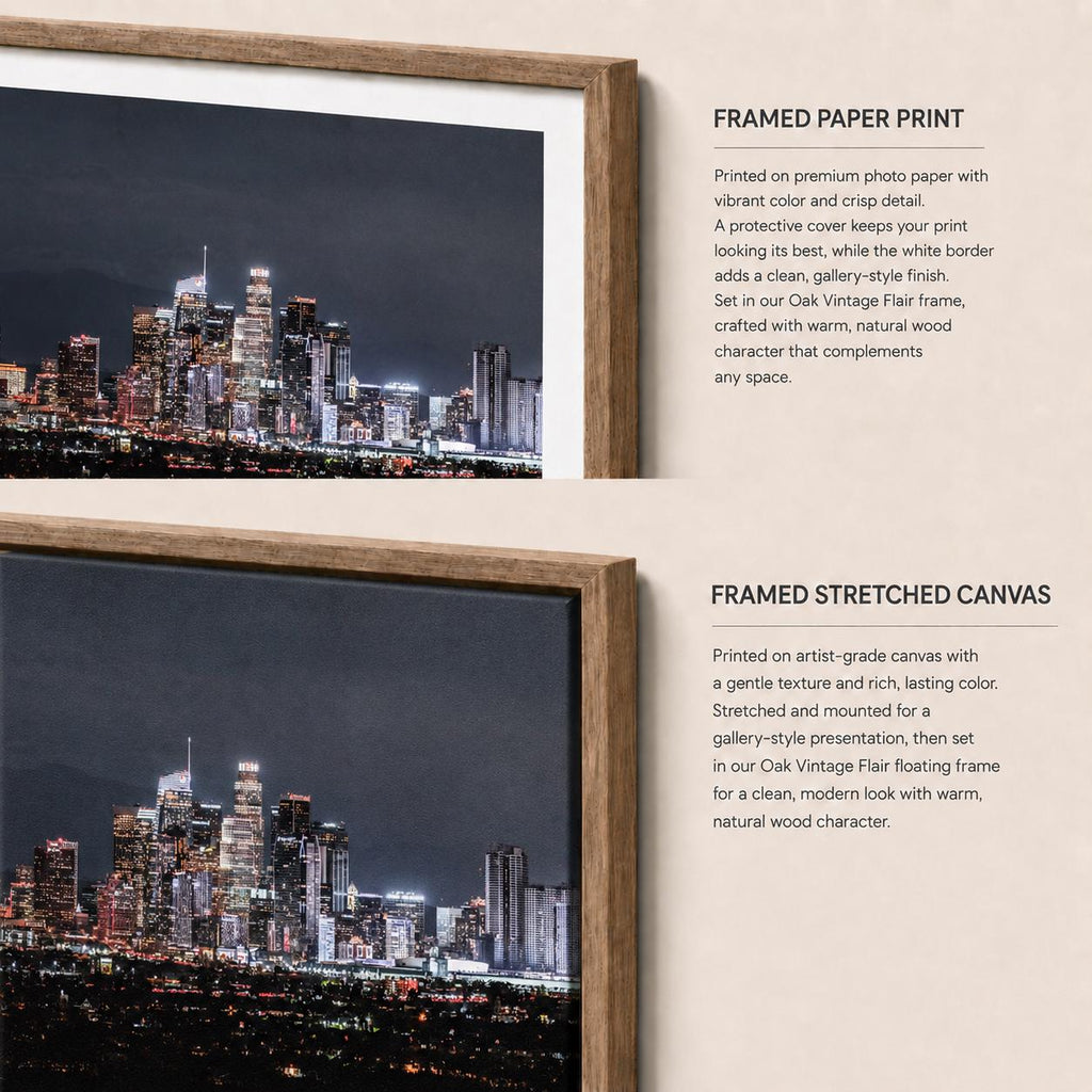 Los Angeles Skyline Wall Art, Downtown LA Night Photography, City Lights Canvas & Framed Print — product image 5