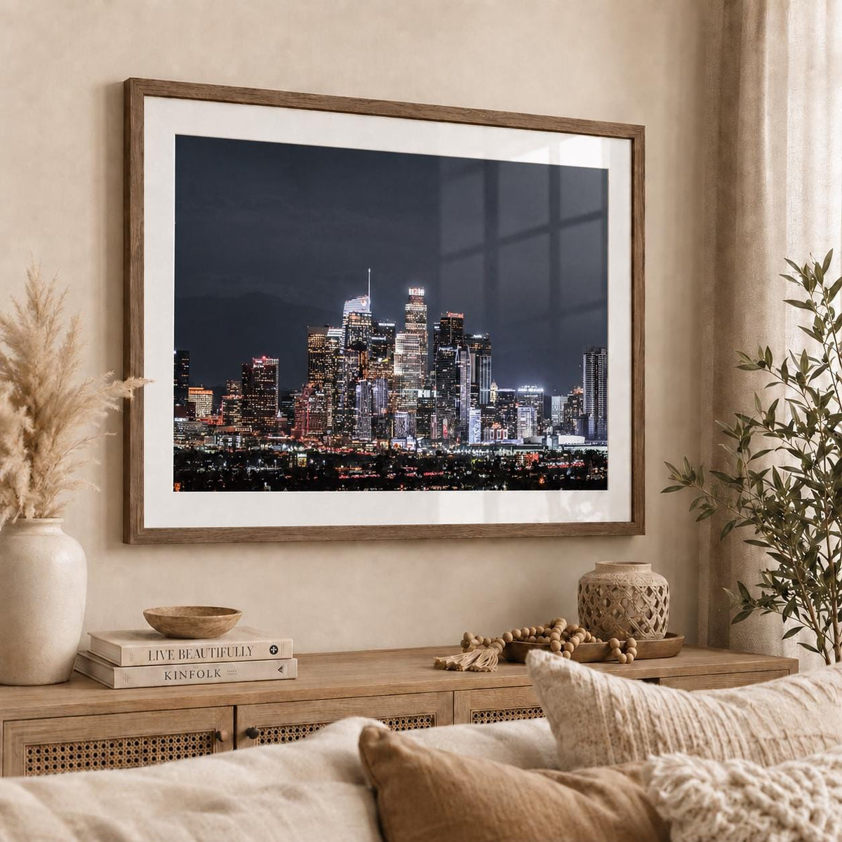 Los Angeles Skyline Wall Art, Downtown LA Night Photography, City Lights Canvas & Framed Print — product image 4