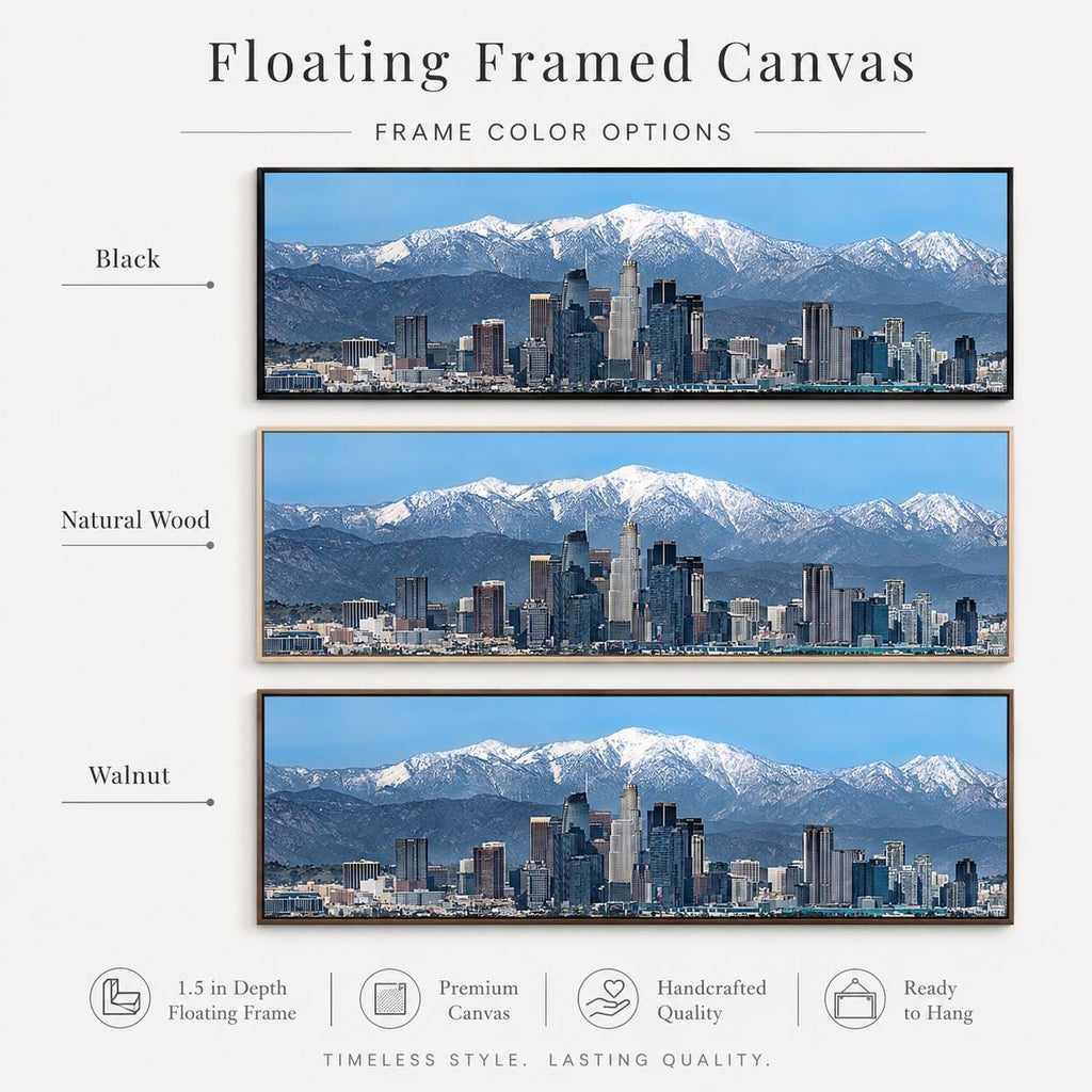 Los Angeles Panoramic Canvas Wall Art, Downtown LA Skyline Photography, San Gabriel Mountains — product image 2