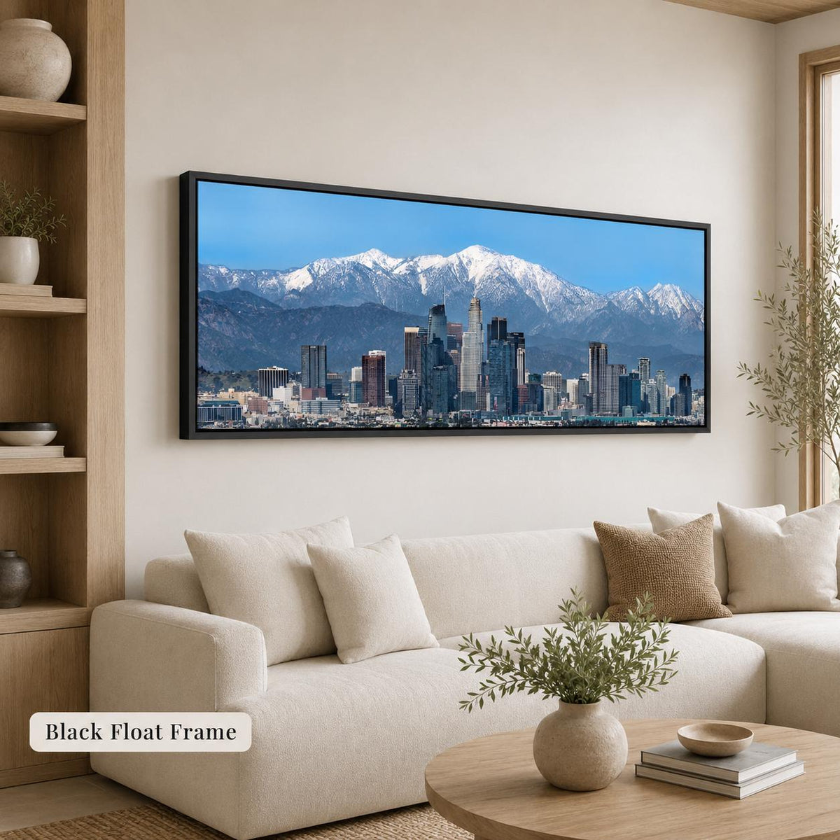 Los Angeles Panoramic Canvas Wall Art, Downtown LA Skyline Photography, San Gabriel Mountains — product image 5
