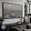 Black and White Los Angeles Skyline Canvas Art | Downtown LA Cityscape Photography Print — printed photography wall art