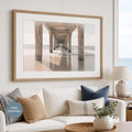 Framed Manhattan Beach Pier Print – Boho Coastal Wall Art — printed photography wall art