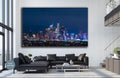 Downtown Los Angeles Skyline Panorama Wall Art, LA Night Cityscape Canvas Metal Acrylic or Paper Print — printed…