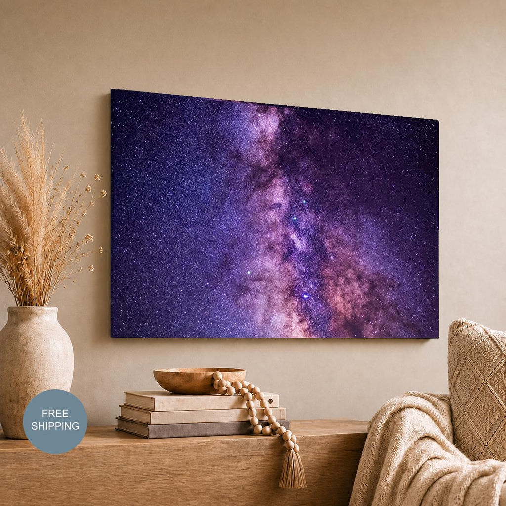 Night Sky Stars Wall Art, Galaxy Astrophotography, Canvas Metal Acrylic or Poster Print — printed photography wall art