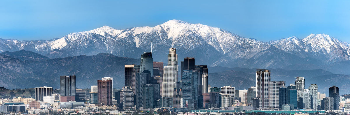 Los Angeles Panoramic Canvas Wall Art, Downtown LA Skyline Photography, San Gabriel Mountains — product image 4