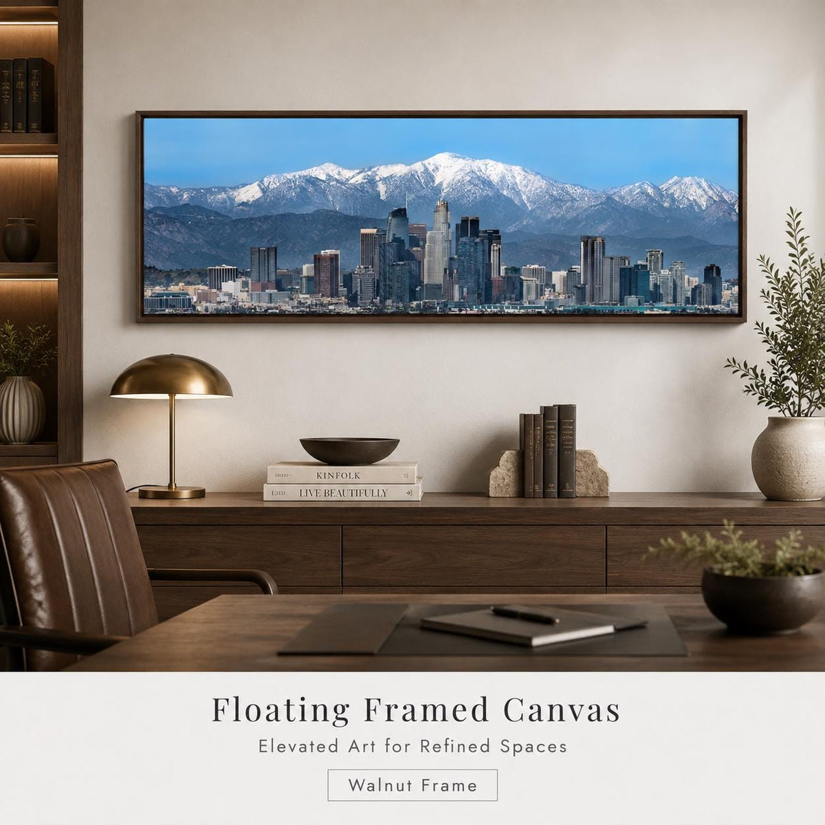 Los Angeles Panoramic Canvas Wall Art, Downtown LA Skyline Photography, San Gabriel Mountains — product image 7