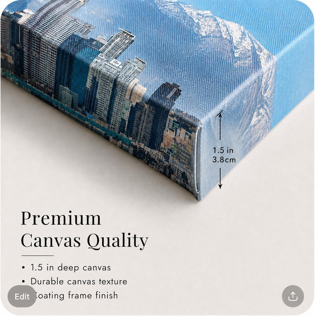 Los Angeles Panoramic Canvas Wall Art, Downtown LA Skyline Photography, San Gabriel Mountains — product image 3