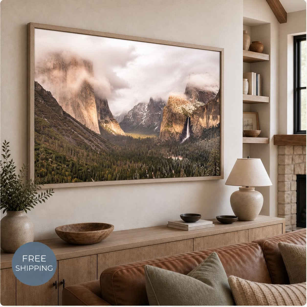 Yosemite Wall Art Canvas, Tunnel View Landscape Photography, Framed or Unframed National Park Decor