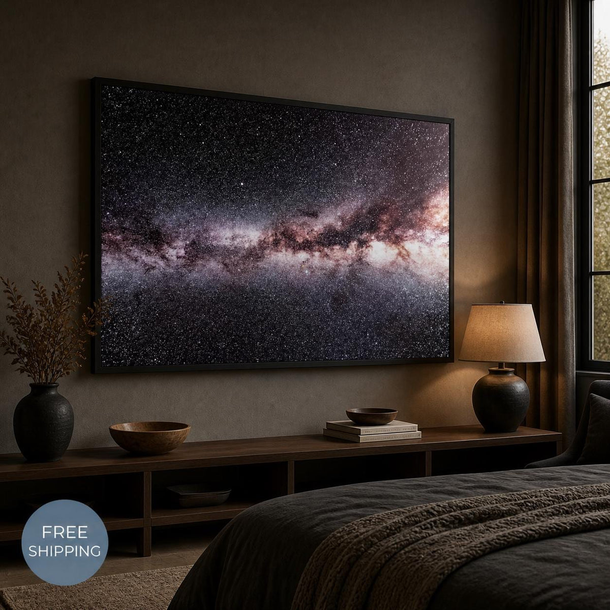 Milky Way Wall Art, Night Sky Astrophotography Print, Canvas & Framed Print — printed photography wall art
