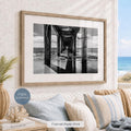 Black and White Manhattan Beach Pier Framed Print: Single or Triptych Wall Art