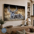 Deer Wall Art, Buck Wildlife Photography Canvas, Rustic Cabin Framed or Unframed Canvas